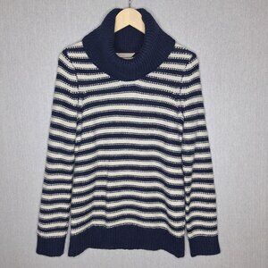 💙 Banana Republic Heritage Turtleneck Sweater Size M Nautical Coastal Preppy Wa